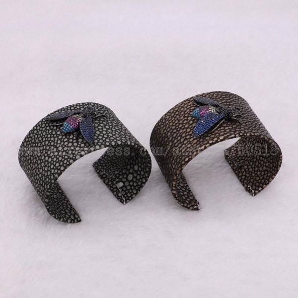 

3 pieces big bangle bracelet with cubic zircon bugs beads mix color beads bangle gems jewelry 2930, Black