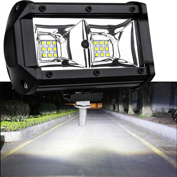 Nuovo faro da lavoro a LED per auto super luminoso Fendinebbia anteriore da 5 pollici 18 luci 48W fuoristrada 4 * 4wd Luce a LED ausiliaria per moto