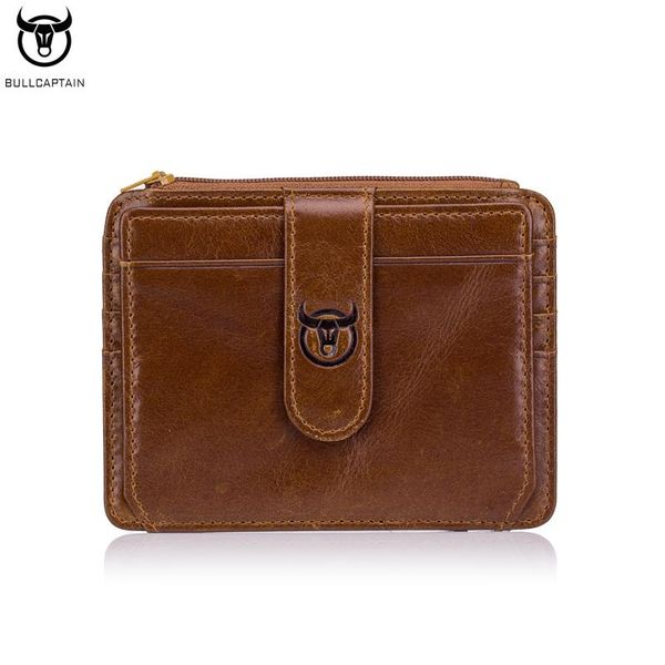 

bullcaptain short paragraph leather men's casual multi-purpose theft brush thin clip, Brown;gray