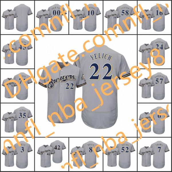 

milwaukee. пивовары мужчины # 22 христиан елич 8 райан браун 10 ясмани глубанка женщины молодежь аутентичные flex base дорога пользовательск, Blue;black