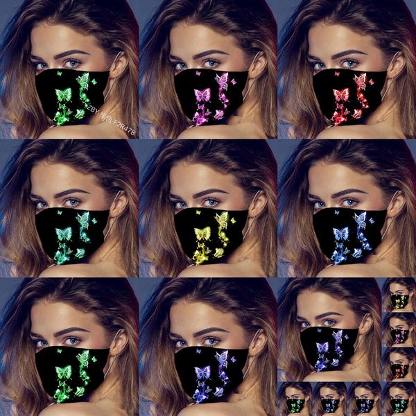 

uf0xhu mask boys girls black butterfly personalized pattern fashion face masks dustproof haze printed facemask for men women n