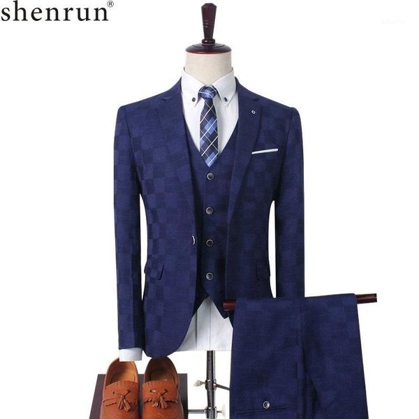 

shenrun men checked suits business office work daily life wedding groom plaid suit slim fit formal casual banquet party 3 pieces1, White;black