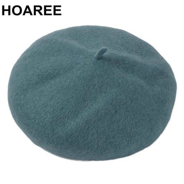 

berets hoaree green women hat winter wool knitted cap solid colors vintge french beret lady painter, Blue;gray