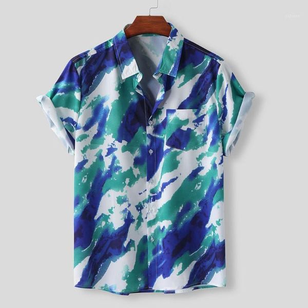 

casual men's short sleeve shirt summer hawaiian print short sleeve shirt streetwear casual men's shirts camisa masculina1, White;black