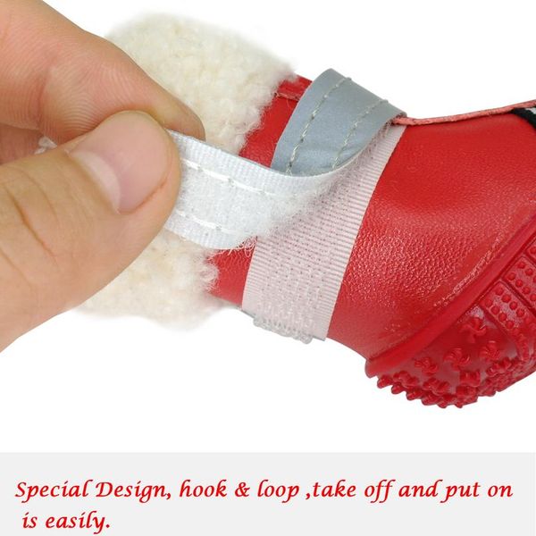 

warm pet dog shoes winter waterproof pet dog boots shoe rain snow booties reflective nonslip footwear for small la sqchak