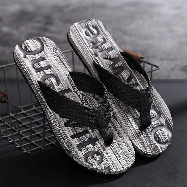 

new style summer slipper male tide cool korean slipper fashion outside individuality anti-slip man flip-flops beach shoe t200408, Black