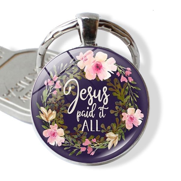 

chain scripture bible keychains christian keyring key pendant, Silver