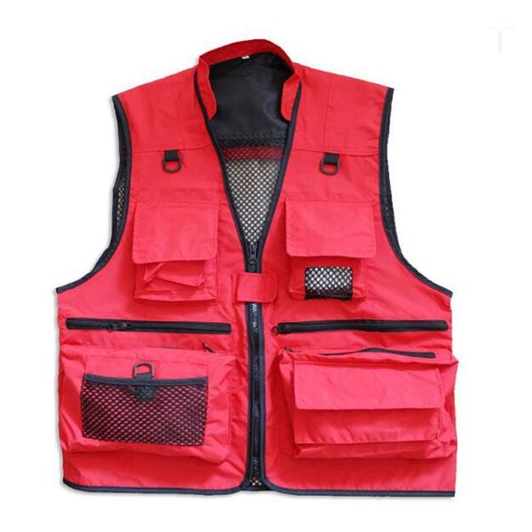 

outdoor t-shirts men's multi-pockets pography quick dry vest fishing advertising hiking camping vests breathable sports waistcoat1, Gray;blue
