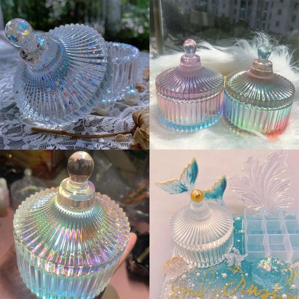 

круглый нашивки ящик для хранения эпоксидной смолы формы clear trinkets box для diy эпоксидной смолы литейной формы силиконовые изделия реме