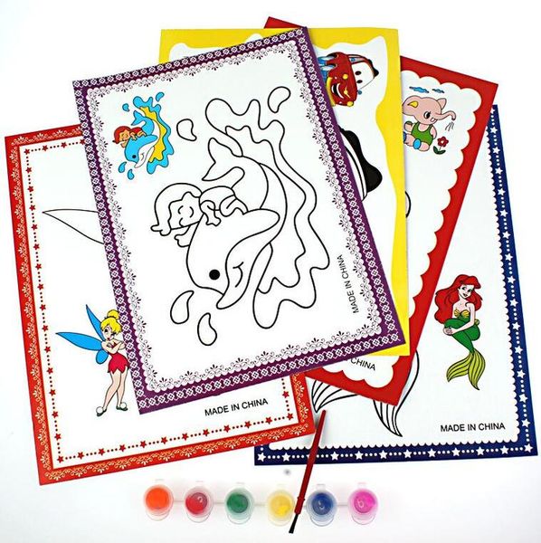 

4pcs lot art watercolor gouache coloring diy handmade painting kindergarten puzzle graffiti child educational drawing set gyh wmtbut