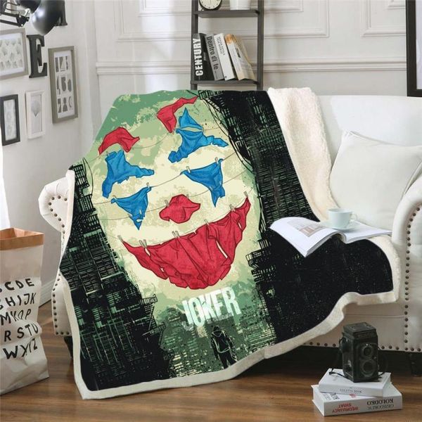 

scarves 3d print rectangle sherpa blanket wearable throw fj132, Blue;gray