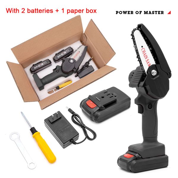 

550w 24v black mini electric chain saw one-hand woodworking lithium battery pruning chainsaw wood cutter cordless garden rechargeable tool