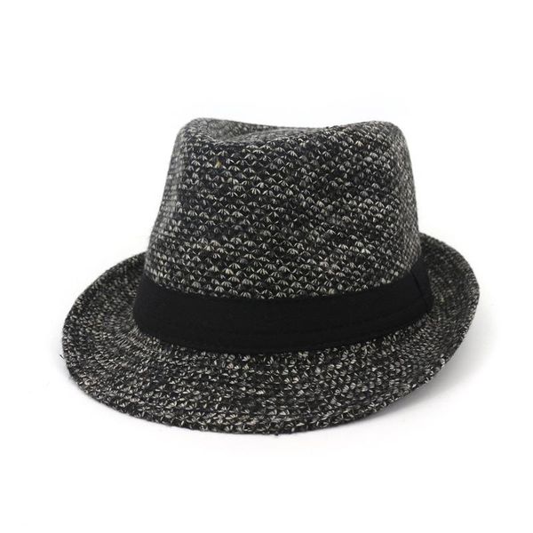 

2021 spring summer men straw jazz panama hat with bow fashion beach cap solid women sun hats, Blue;gray