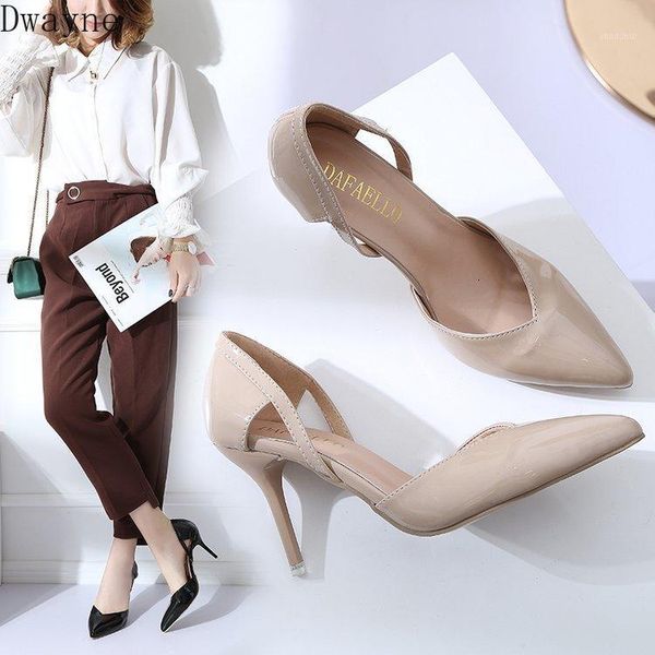 

dress shoes elegant banquet pumps temperament womens stiletto high heels shallow mouth patent leather pointed single shoes1, Black