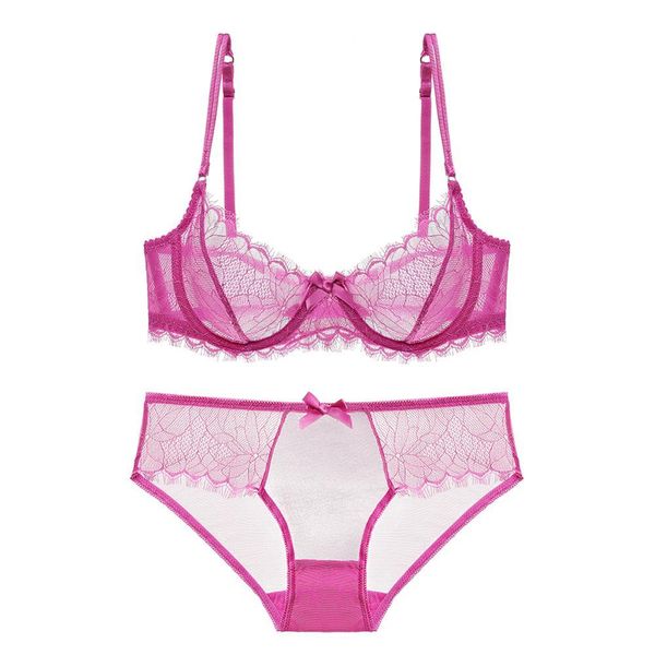 

ultra-thin lace perspective bra ladies push up gathered underwear women elastic lace briefs lingerie cyhwr c1211, Black;white