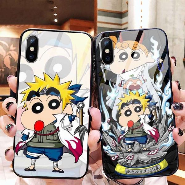 

qanaruto crayon shin chan toughened glass case vip 11 12 pro max x xs x xr 5c 6s 67 8 pluslk