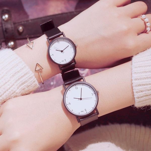 

wristwatches simple black white women watches 2 sizes fashion silicone strap quartz drop woman clock no logo, Slivery;brown
