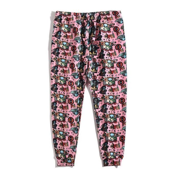 

harajuku digital skull print sweat pants men knitted pants autumn winter loose trousers mens joggers sweatpants, Black