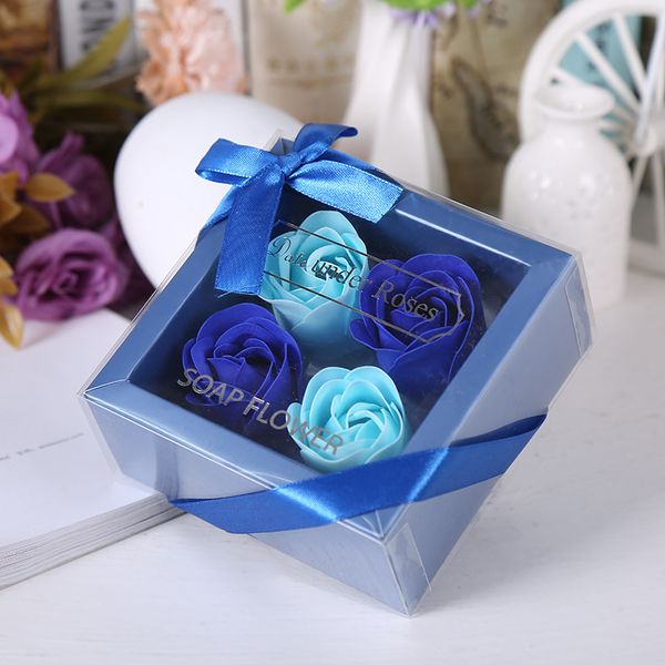 

new 4pcs heart scented rose flower soap petal bath body birthday creative wedding party gradient valentine decoration gifts best