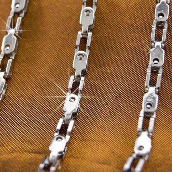 

chains unique mens punk hiphop rock style thick necklace statement stainless steel box chain, Silver