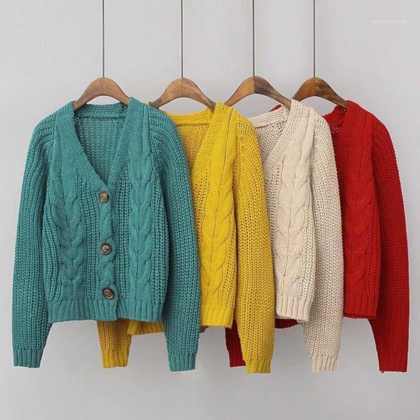 

women's knits & tees women knitted sweater cardigans long sleeve single breaster solid color female autumn winter chic clothes1, White