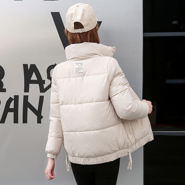 

tide wool 2021 jacket nian new winter short cotton neck quilted clothes 5s8h, Black