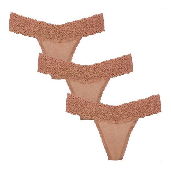 

3pcs nude cotton thongs panties plus size lace underwear women tanga lingerie seamless ropa interior femenina1, Black;pink