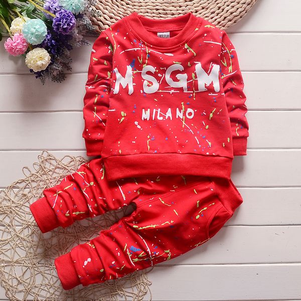

3 colors toddler baby boys clothes t shirt pants kids sportswear clothes children clothing autumn kids designer clothes sets 1-4y 255o, White