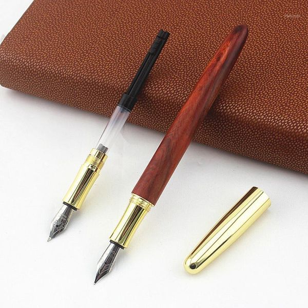 

nature wood interchangeable nib fountain pen wood cap 0.5mm /1.0mm bent nib for office school supplies gift ink pen1