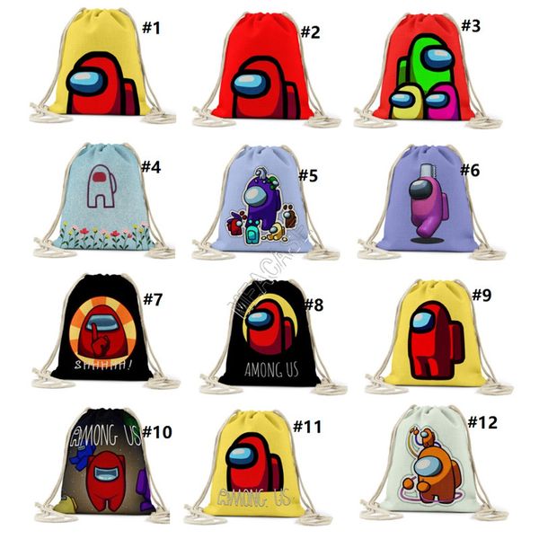 

12 стилей среди нас мультфильма аниме анимация анимация рюкзак для ручков для студентов мальчики девочек сумки портативный организатор рюкза