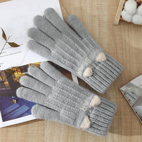 

cat print mittens женские перчатки зимние для мужчины девушка трикотажные палец держите warmloves мягкие теплые перчатки без пальцев женский, Blue;gray
