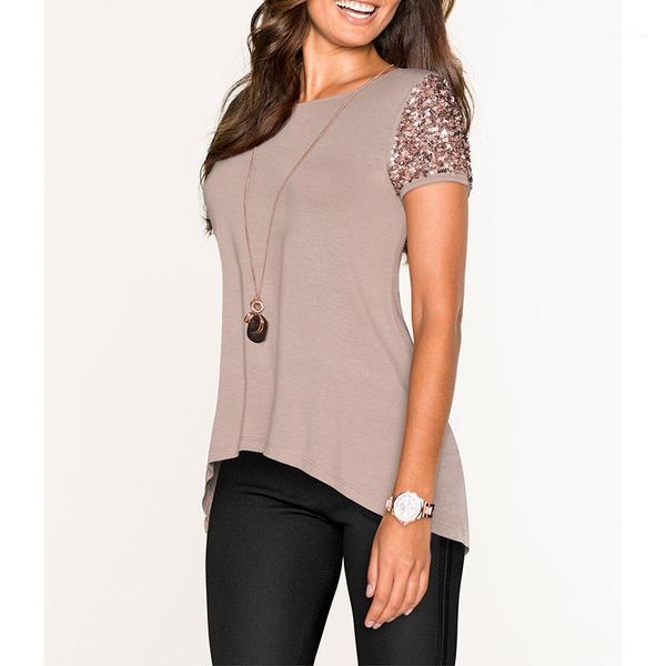 

summer women sequin t shirt fashion female short sleeve t-shirt women clothing camisas mujer ws9565v1, White