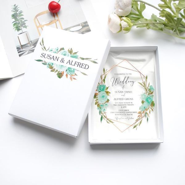 

10pcs elegant blue flower wedding invitation card greeting cards custom1