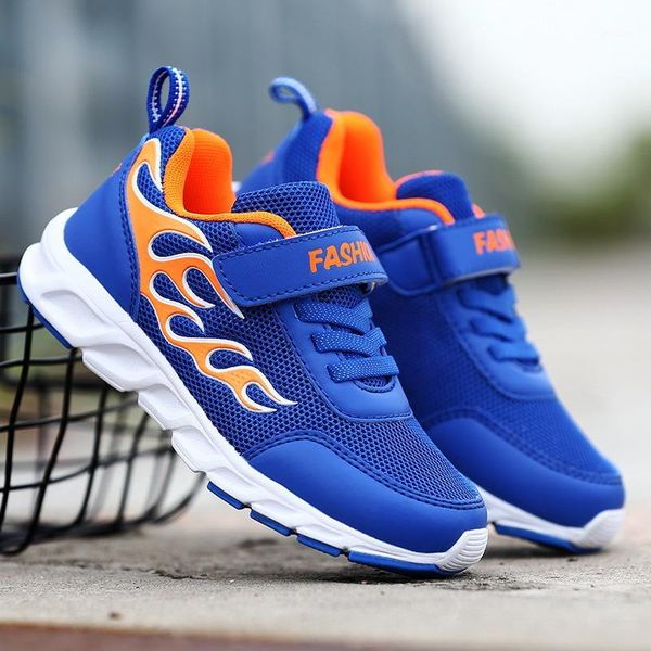

boy's sport shoes 2020 spring autumn children breathable mesh sneakers big kids non-slip running shoes 30-401, Black