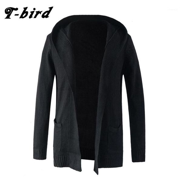 

t-bird trench caot men 2020 coat male sweater knitting jacket men double-breasted long section brand outwear cotton jackets1, Tan;black