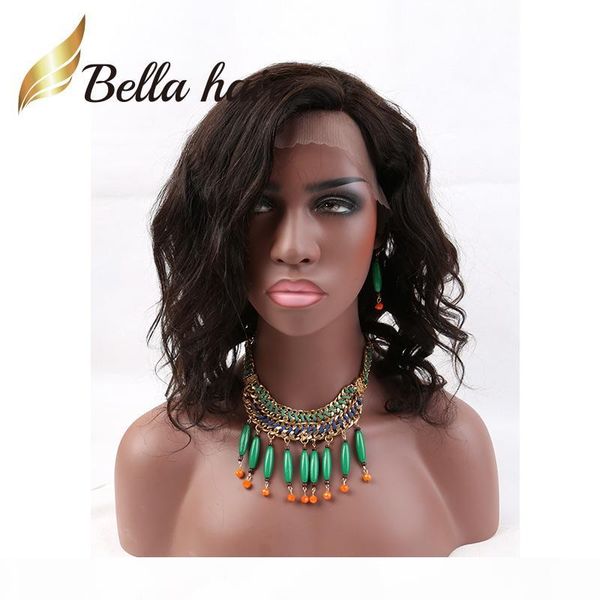 

bob style hair wigs short cut wavy natural black lace wig human hair full lace wig front lace wig for black women bellahair, Black;brown