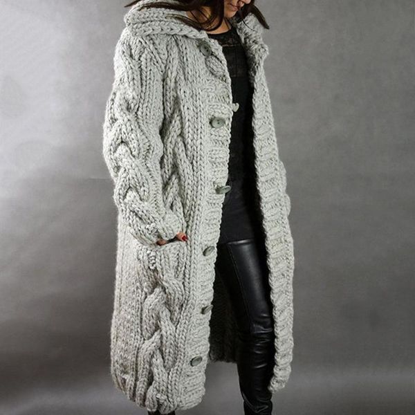 

women's sweaters winter 2020 fashion long casual loose sweater female autumn cardigans single breasted puff hooded coat plus, White