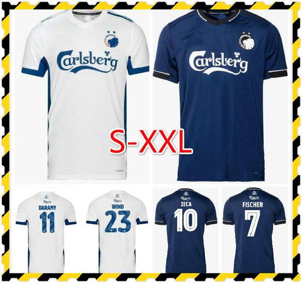 

2020 2021 zeca daramy copenhagen away blue soccer jerseys fischer sigurdsson football shirts soccer jersey skov kits uniforms, Black;yellow