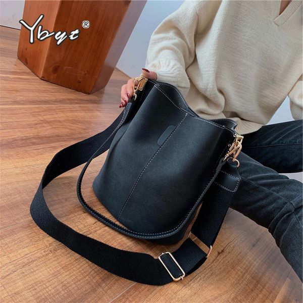 

ybyt vintage nubuck pu leather messenger bags for women luxury handbags women bags designer large capacity shoulder bucket bags c1223