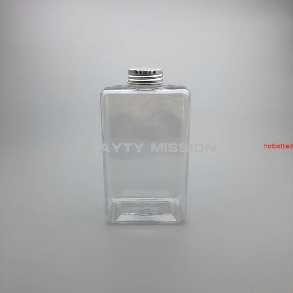 Красота Миссия Clear 500 мл 12 шт. Пустой квадратный плоский сок Бутылка с водой, алюминиевая крышка Pet Tooling Refillable творческий бутылки