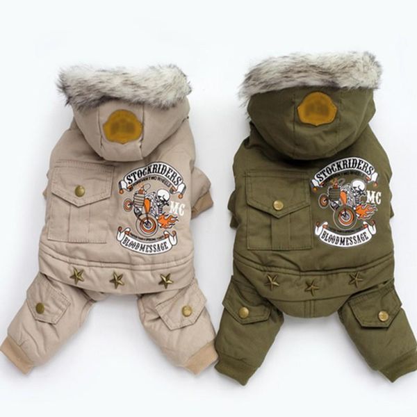 

dog apparel pet clothes winter warm green coat jumpsuit thicken outdoor clothing for yorkshire teddy dogs costume puppy jacket