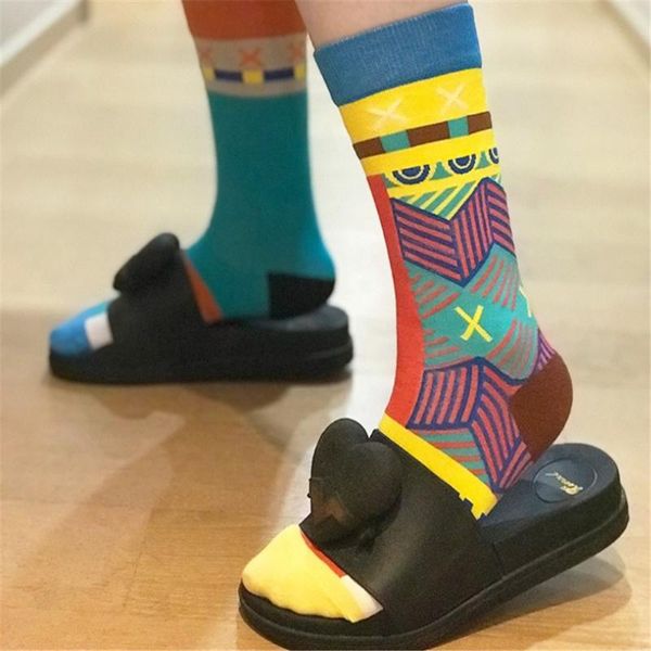 

autumn and winter new asymmetric ab socks planet cute lady cotton socks tube, Black