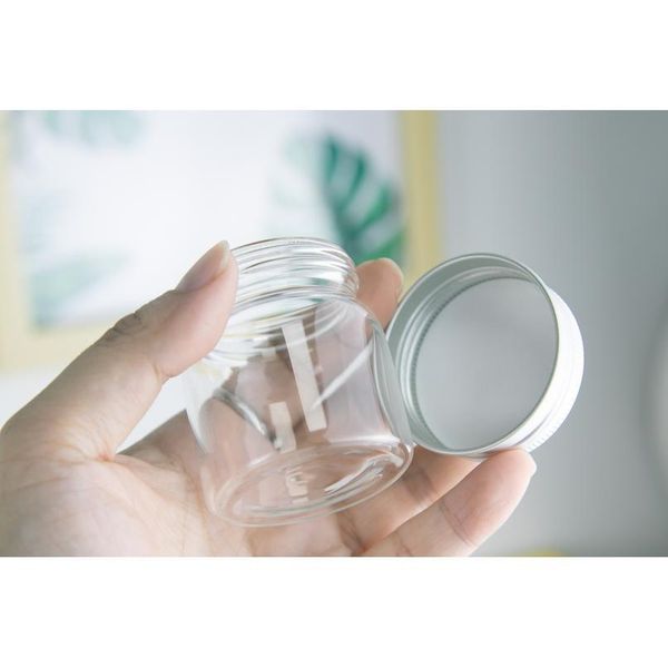 

47*50*34mm 50ml glass bottles aluminium cap empty transparent clear liquid gift candy container wishing bottles jars jllfqj