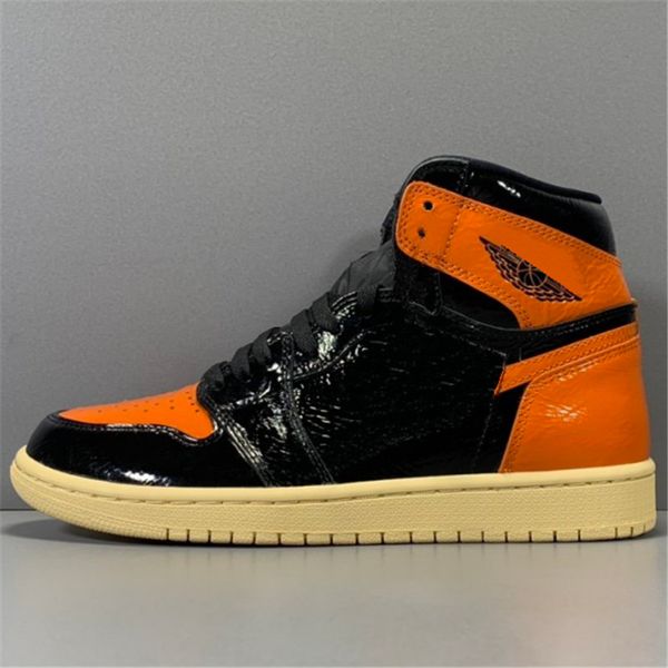 

1 1s high og shattered backboard 3.0 black orange sports shoes orange toe men women 1s sports sneakers trainers