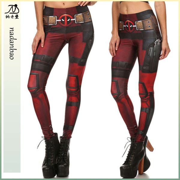 

nadenburg role play dead maid digital print style tight leggings kdk1577, Black;white