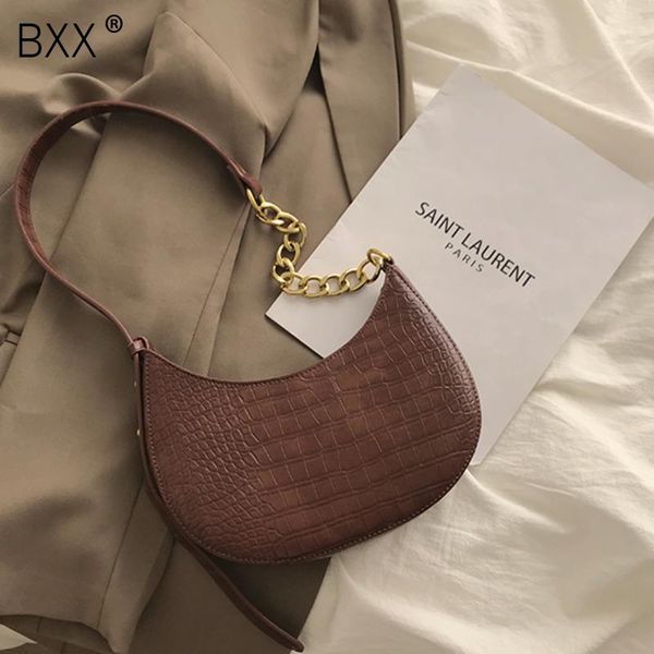 

[bxx] pu leather saddle bags for women 2021 fashion handbags and purses female spring chain travel crossbody shoulder bag 8a132