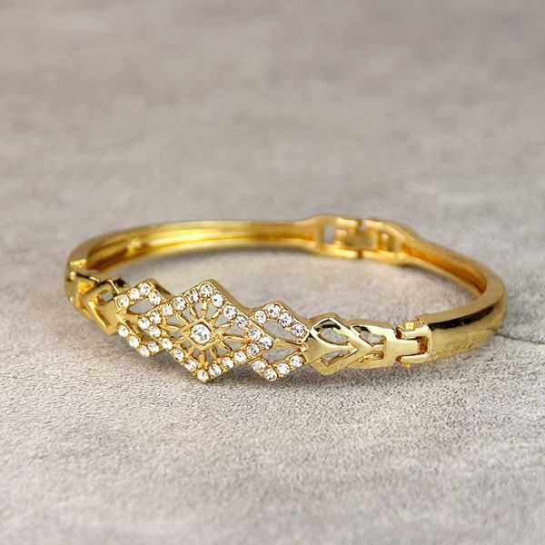 

bangle neovisson gold color bangles bracelet for women hollow crystal algeria rhinestone wedding jewelry pulseiras gift, Black