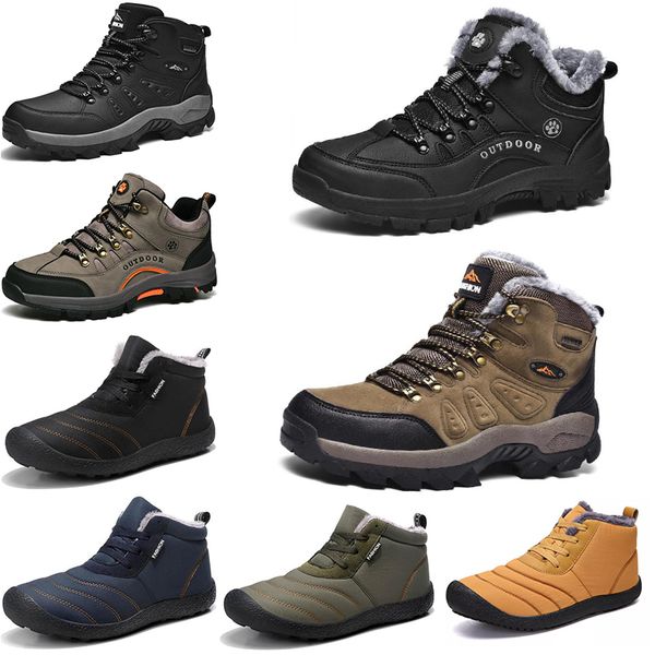 

fashion winter leisure sports cotton shoes mens platform warm and velvet padded snow shoes outdoor lightweight high hiking shoes 39-45