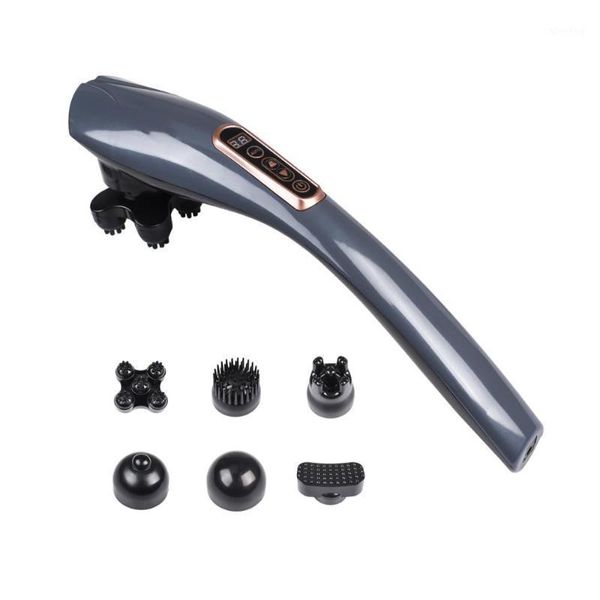 

electric massagers cordless handheld massager deep tissue percussion back neck shoulder leg foot body relaxation massage with 6 nodes1