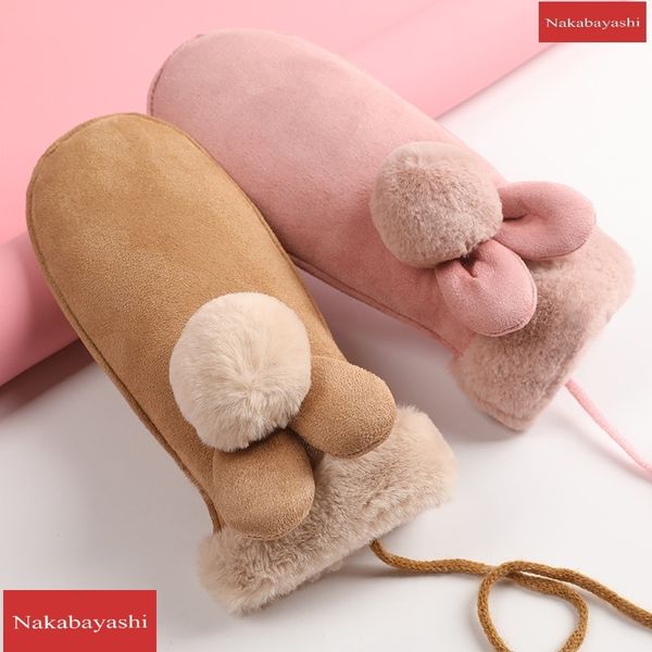 

new women's fur mittens with plush and thickened neck bag for keeping warm